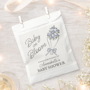 Blue Flower Market Fresh Floral Baby Shower Favour Bags