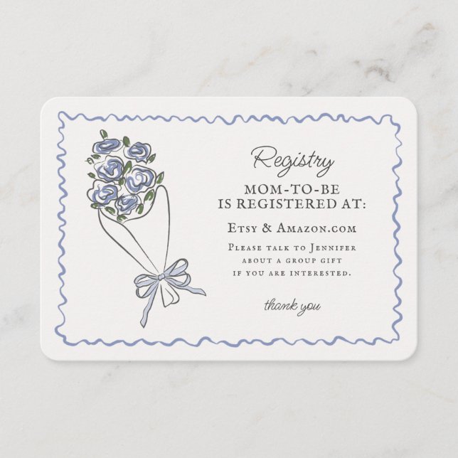 Blue Flower Market Fresh Floral Registry Insert (Front)
