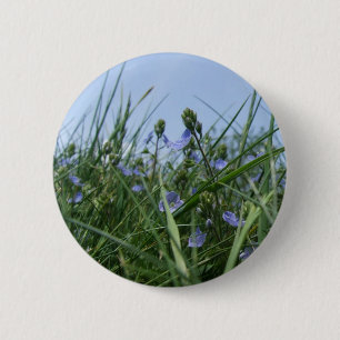Blue Flower Meadow Button / Badge