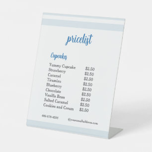  Blue Flower Mixer Cupcake Pricelist  Pedestal Sign