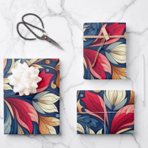 Blue Flower Morris art Wrapping Paper Sheet