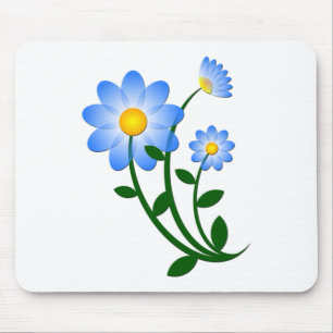 Blue Flower Mouse Mat
