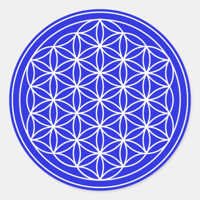 Blue Flower of Life Sticker (Front)