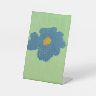Blue Flower Painting Pedestal Sign