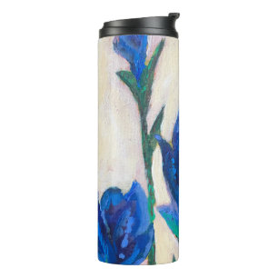 Blue Flower Painting Thermal Tumbler