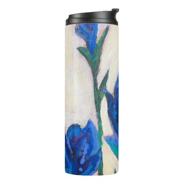 Blue Flower Painting Thermal Tumbler (Rotated Left)