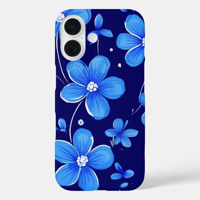 blue flower pattern Case-Mate iPhone case (Back)