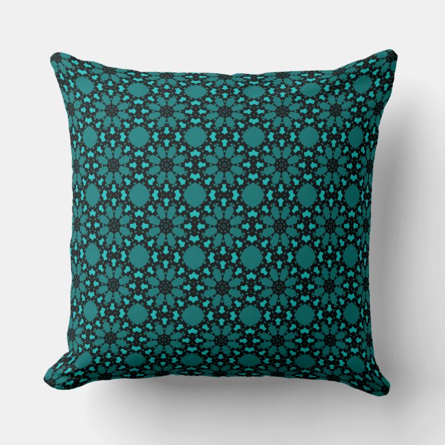 Blue flower pattern cushion (Front)