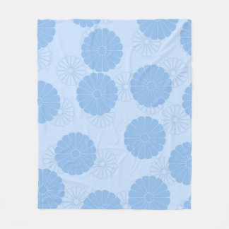 Blue Flower Pattern Fleece Blanket