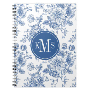 Blue Flower Pattern Notebook