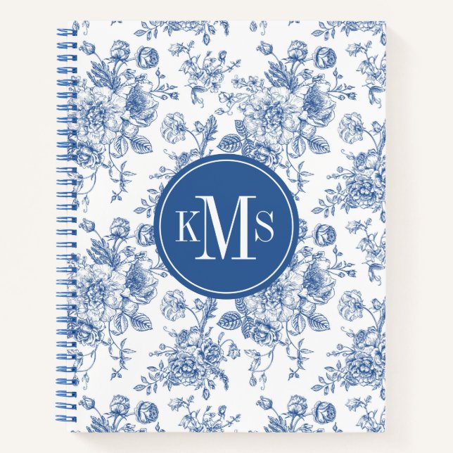 Blue Flower Pattern Notebook (Front)