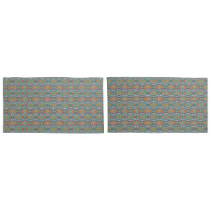 Blue flower pattern pillowcase