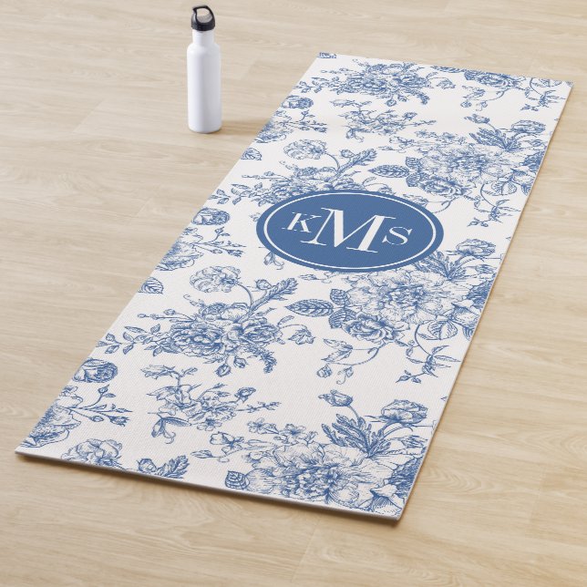 Blue Flower Pattern Yoga Mat (In Situ)