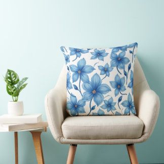 blue flower pillow