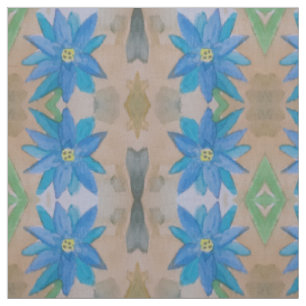 Blue Flower Pima Cotton Fabric