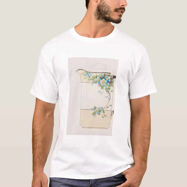 Blue Flower Pitcher Painting by Noritake Factory T-Shirt (Front)