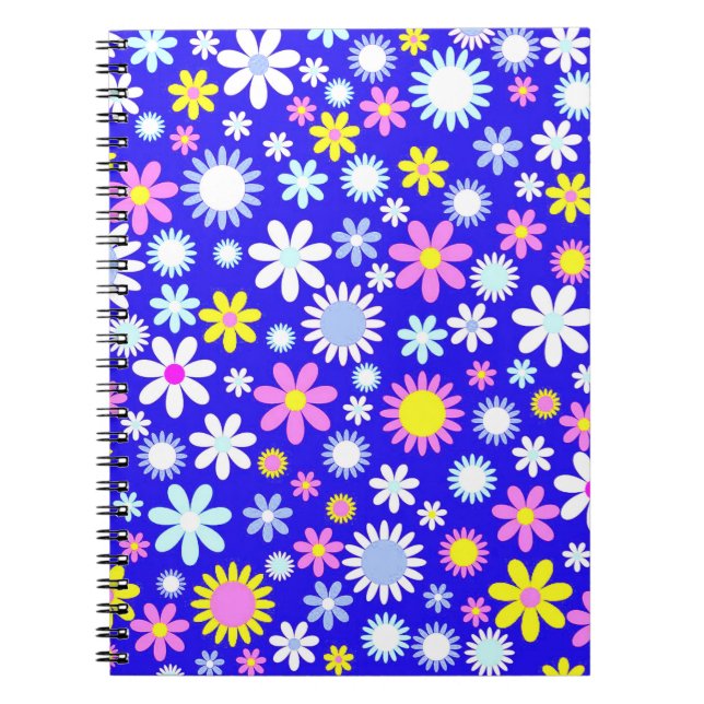 Blue Flower Power Notebook (Front)