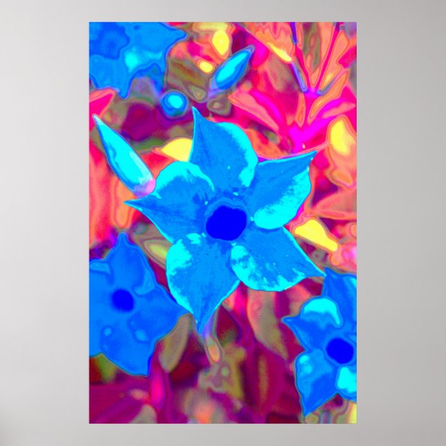 Blue Flower Power Poster (Front)