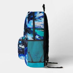 Blue flower printed backpack