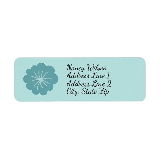Blue Flower Return Address Label Garden Party