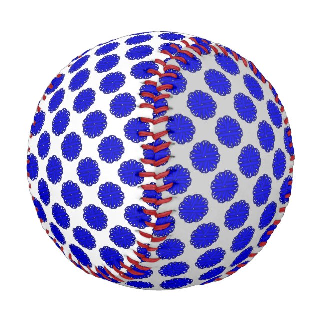 Blue Flower Ribbon by Kenneth Yoncich Baseball (Angled)