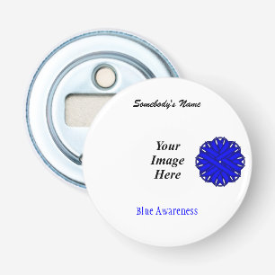 Blue Flower Ribbon Template by Kenneth Yoncich Bottle Opener