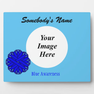 Blue Flower Ribbon Template by Kenneth Yoncich Plaque