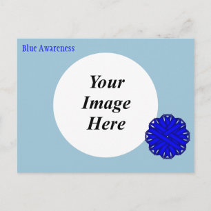 Blue Flower Ribbon Template by Kenneth Yoncich Postcard