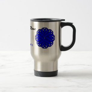 Blue Flower Ribbon Tmpl by Kenneth Yoncich Travel Mug