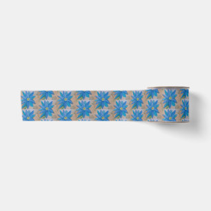 Blue Flower Satin Ribbon
