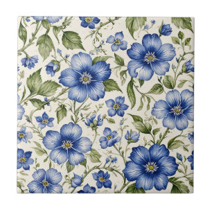 Blue Flower Seamless Tile