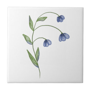 blue flower simple tile