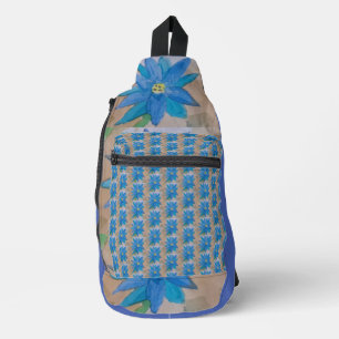 Blue Flower Sling Bag
