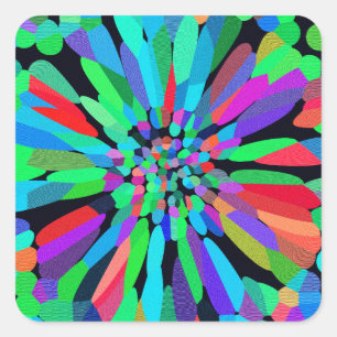 Blue Flower Square Sticker