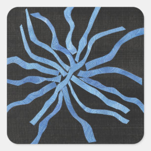 Blue Flower Square Sticker