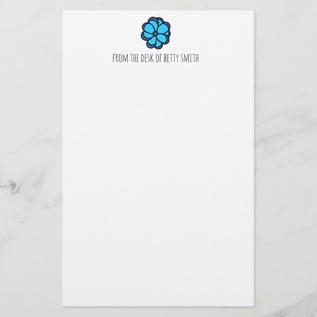 Blue Flower Stationery (Front)
