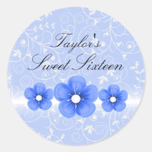 Blue Flower Sweet16 Sticker