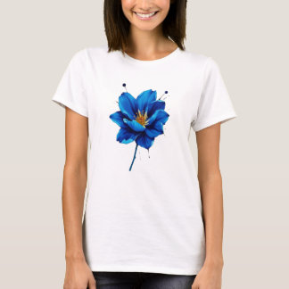 blue flower T-Shirt