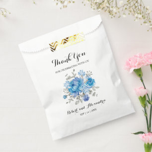 Blue Flower Thank You for Coming Wedding Favour Bags