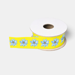 Blue Flower Twins in Bloom Baby Shower Grosgrain Ribbon