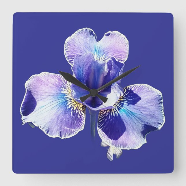 Blue Flower Wall Clock (Front)