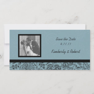 Blue Flower Wallpaper Wedding Save the Date