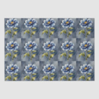 Blue flower watercolour pattern
