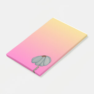 Blue Flower with Pink Background Post-it Notes