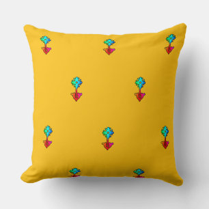 Blue Flower Yellow  Sofa Chair                 Cushion