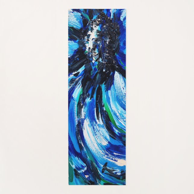 Blue flower yoga mat (Front)