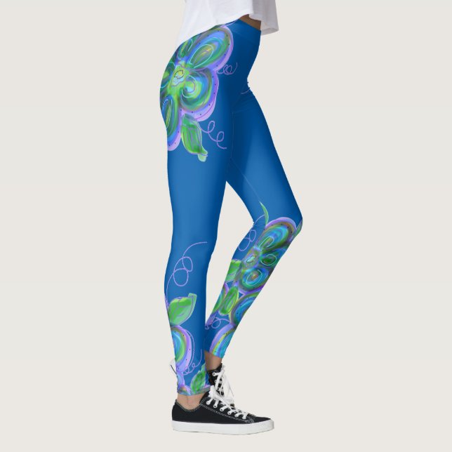 Blue Flowered Leggings (Right)