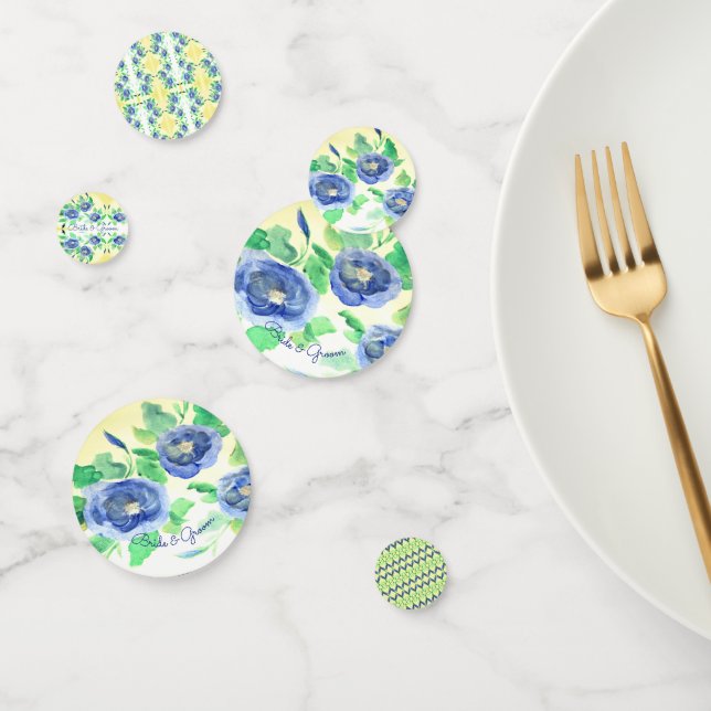 Blue Flowered Table Confetti (Group)