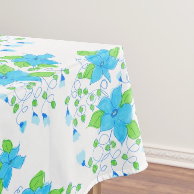 Blue Flowered Tablecloth (In Situ)