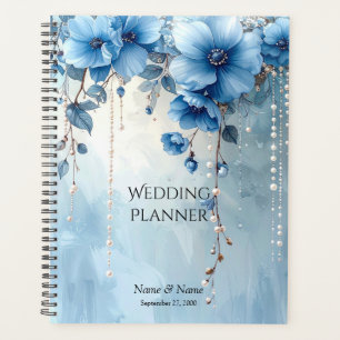 Blue Flowers and Pearls Planner